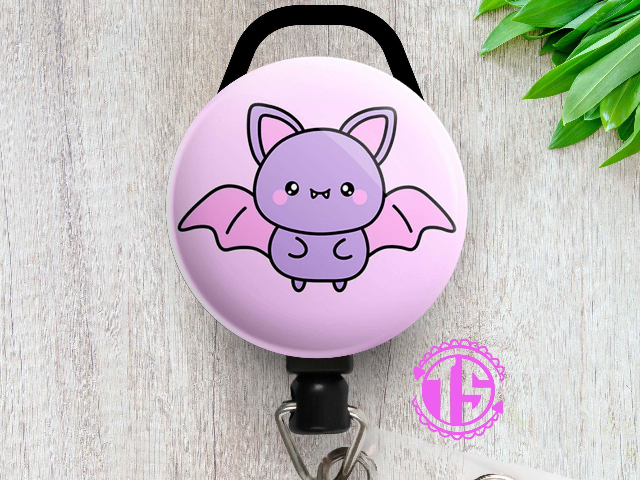 Purple Winged Cutie Bat Swapfinity Retractable ID Badge Reel -  - Topperswap