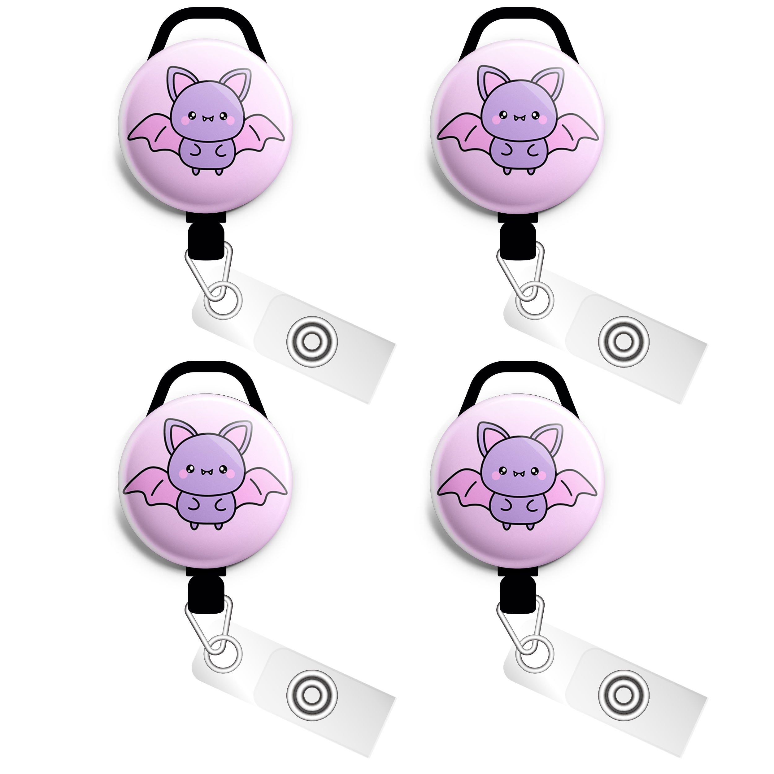 Purple Winged Cutie Bat Swapfinity Retractable ID Badge Reel -  - Topperswap