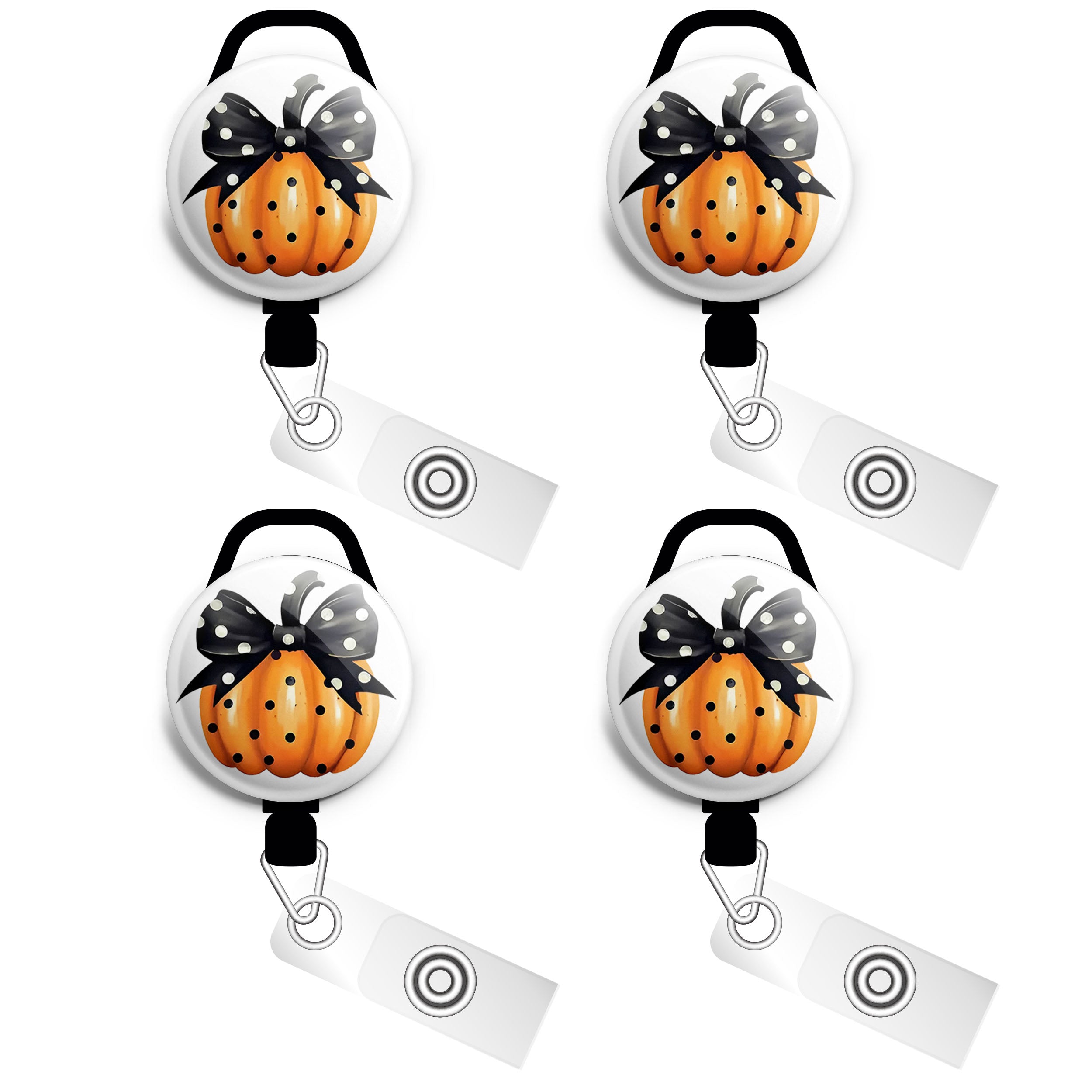 Polka-Dot Pumpkin Perfection Swapfinity Retractable ID Badge Reel -  - Topperswap