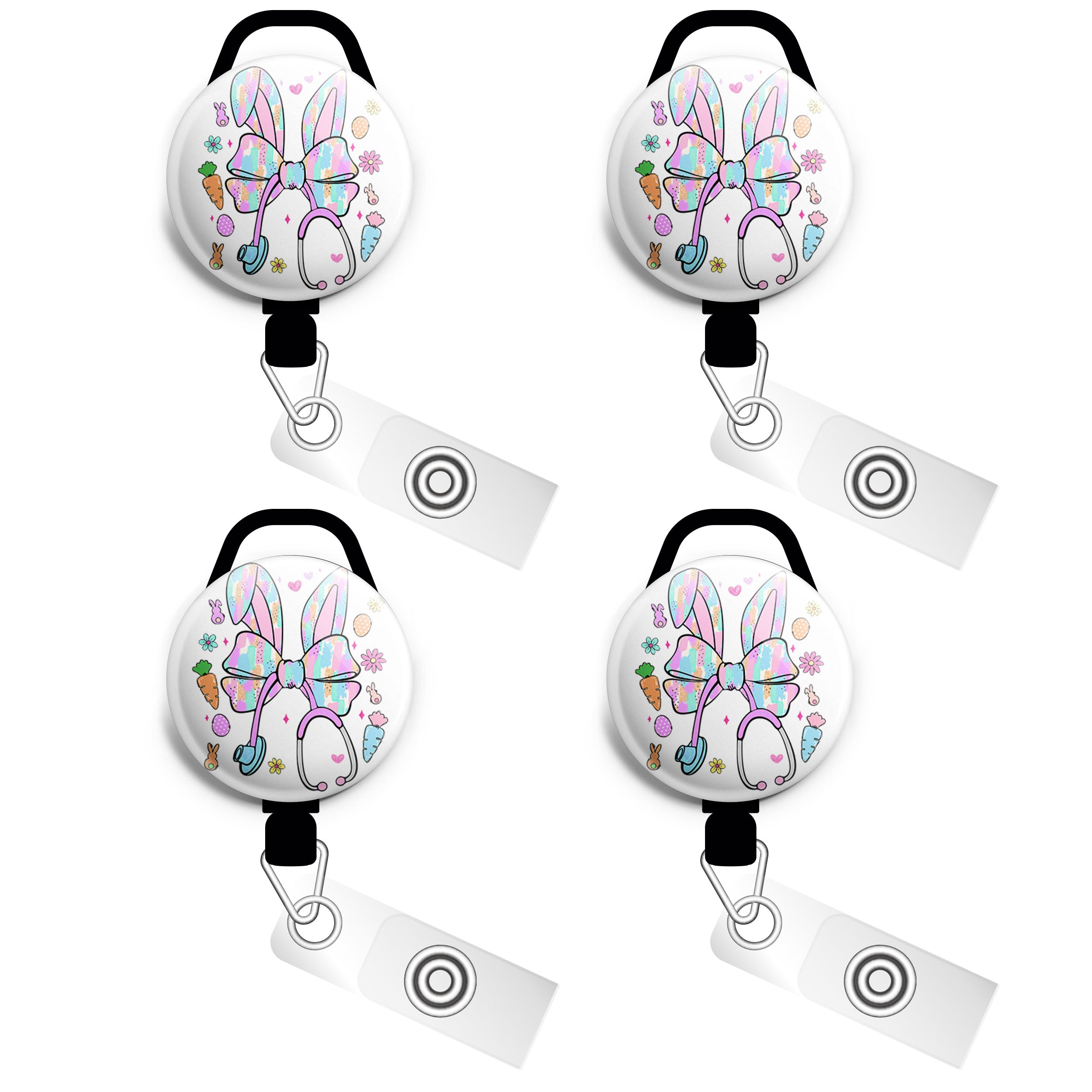 Easter Bunny Nurse Swapfinity Retractable ID Badge Reel - - Topperswap