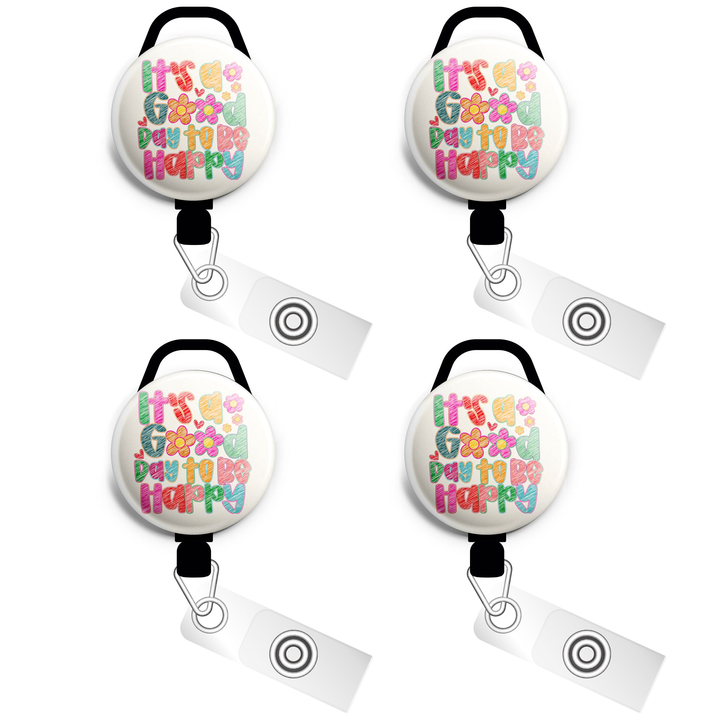 Just a Silly Goose Swapfinity Retractable ID Badge Reel - Slide 4pk |Save 10% / Black - Topperswap