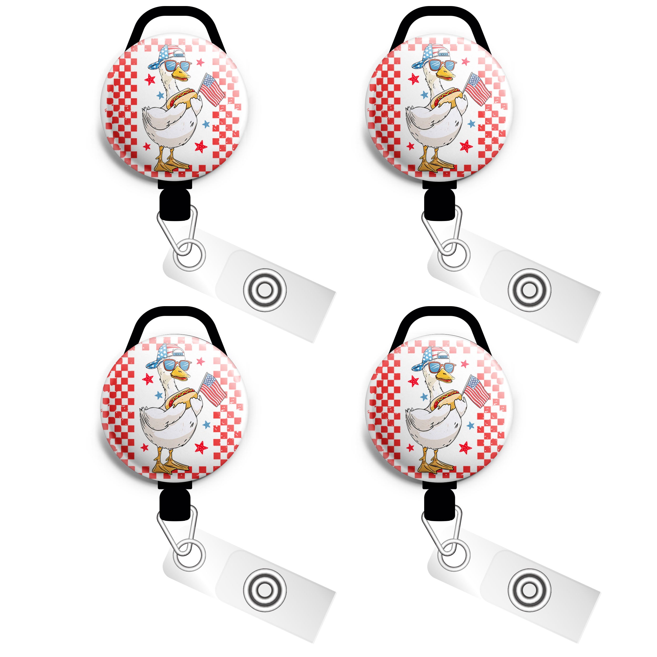 Hotdog Goose Picnic Party Swapfinity Retractable ID Badge Reel - - Topperswap