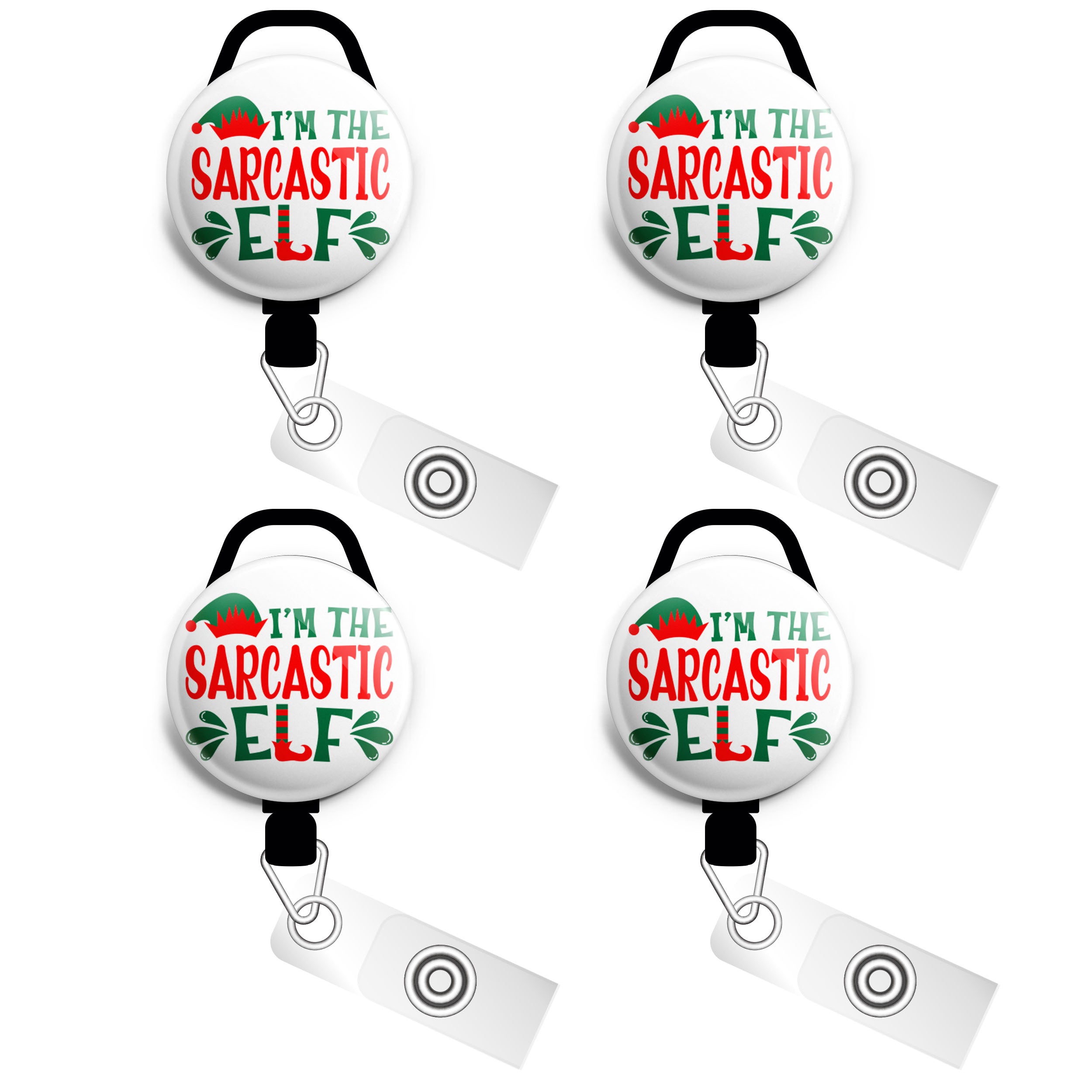 I'm The Sarcastic Elf Swapfinity Retractable ID Badge Reel -  - Topperswap