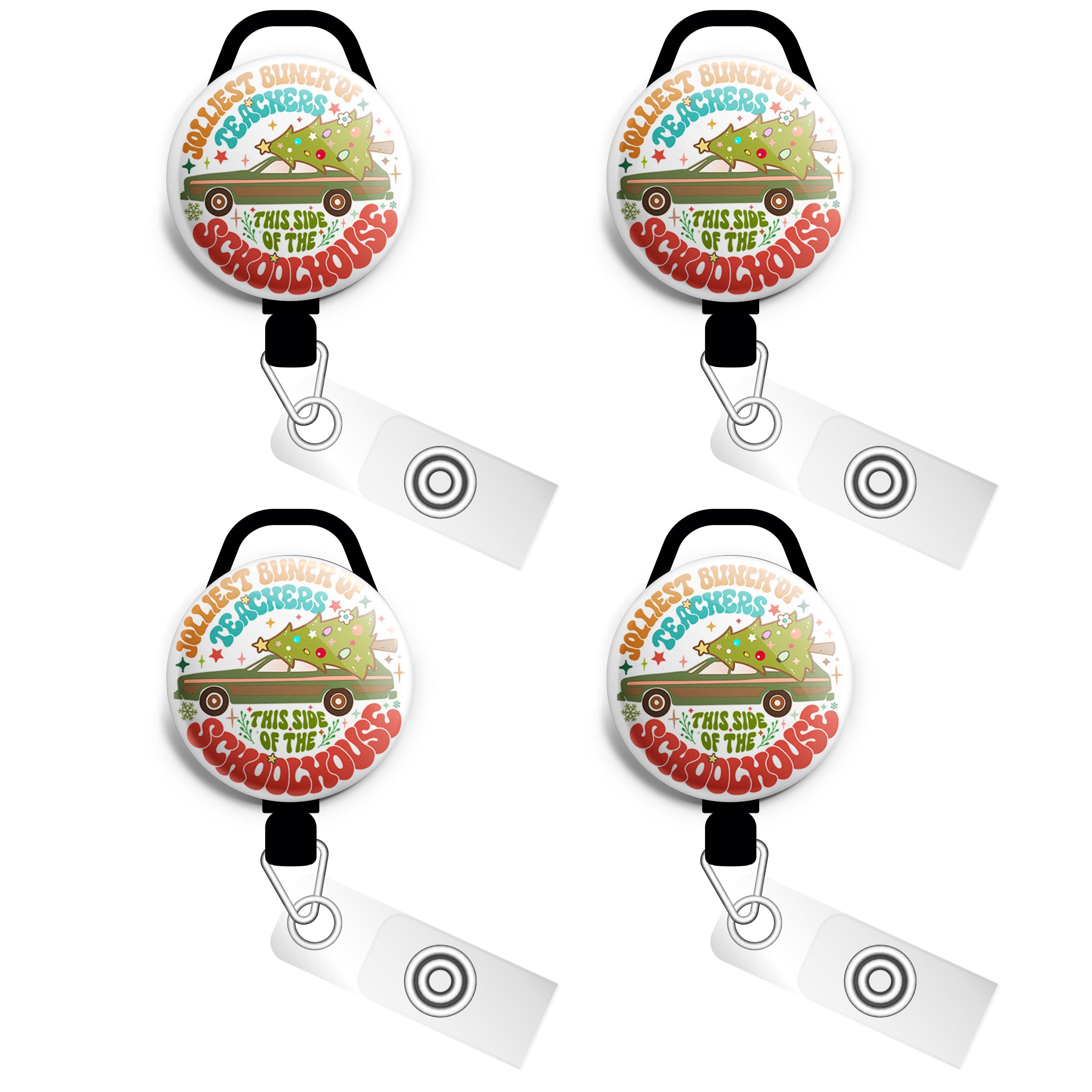 Jolliest Bunch of Teachers Swapfinity Retractable ID Badge Reel -  - Topperswap