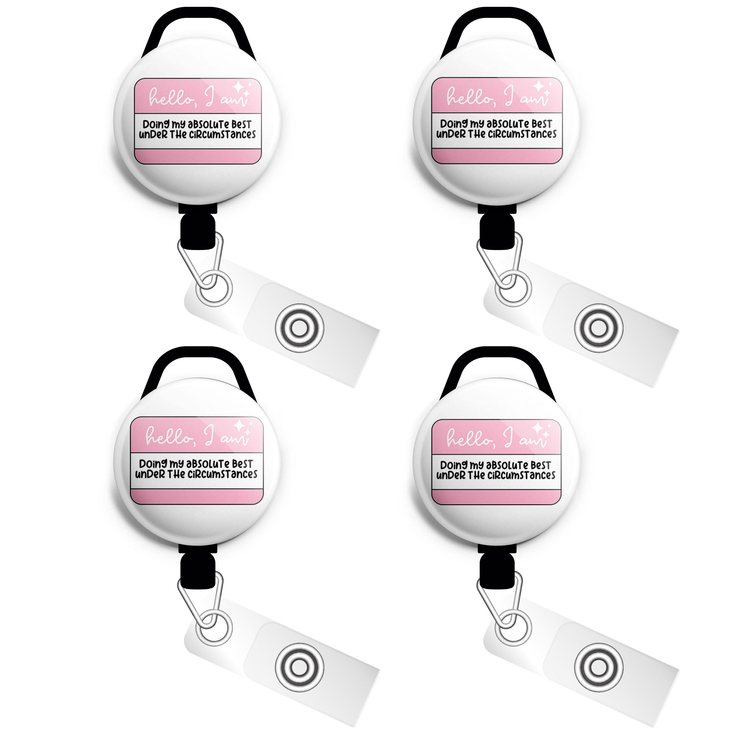 Doing My Best Hello Sticker Swapfinity Retractable ID Badge Reel -  - Topperswap