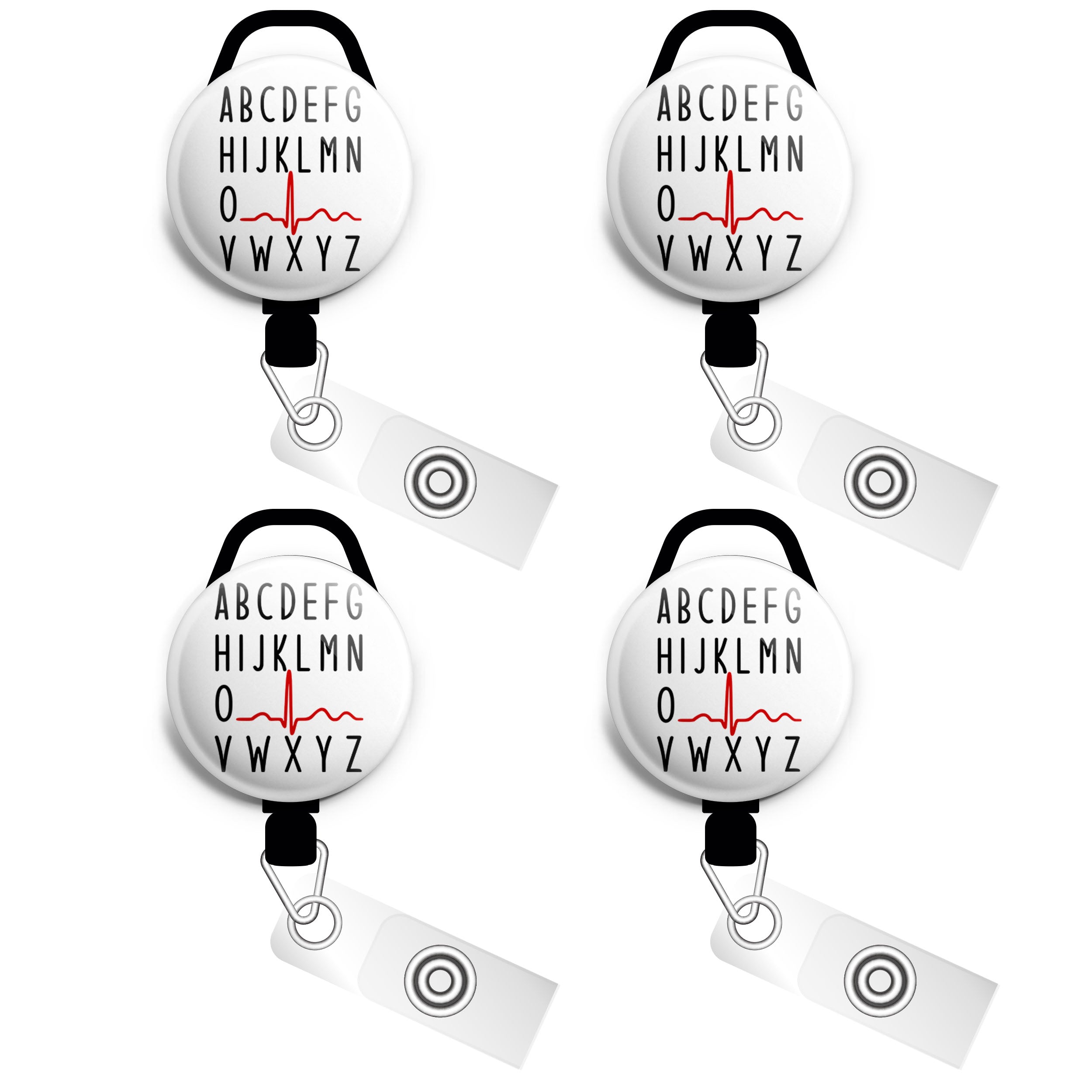 QRS Complex Alphabet Swapfinity Retractable ID Badge Reel -  - Topperswap