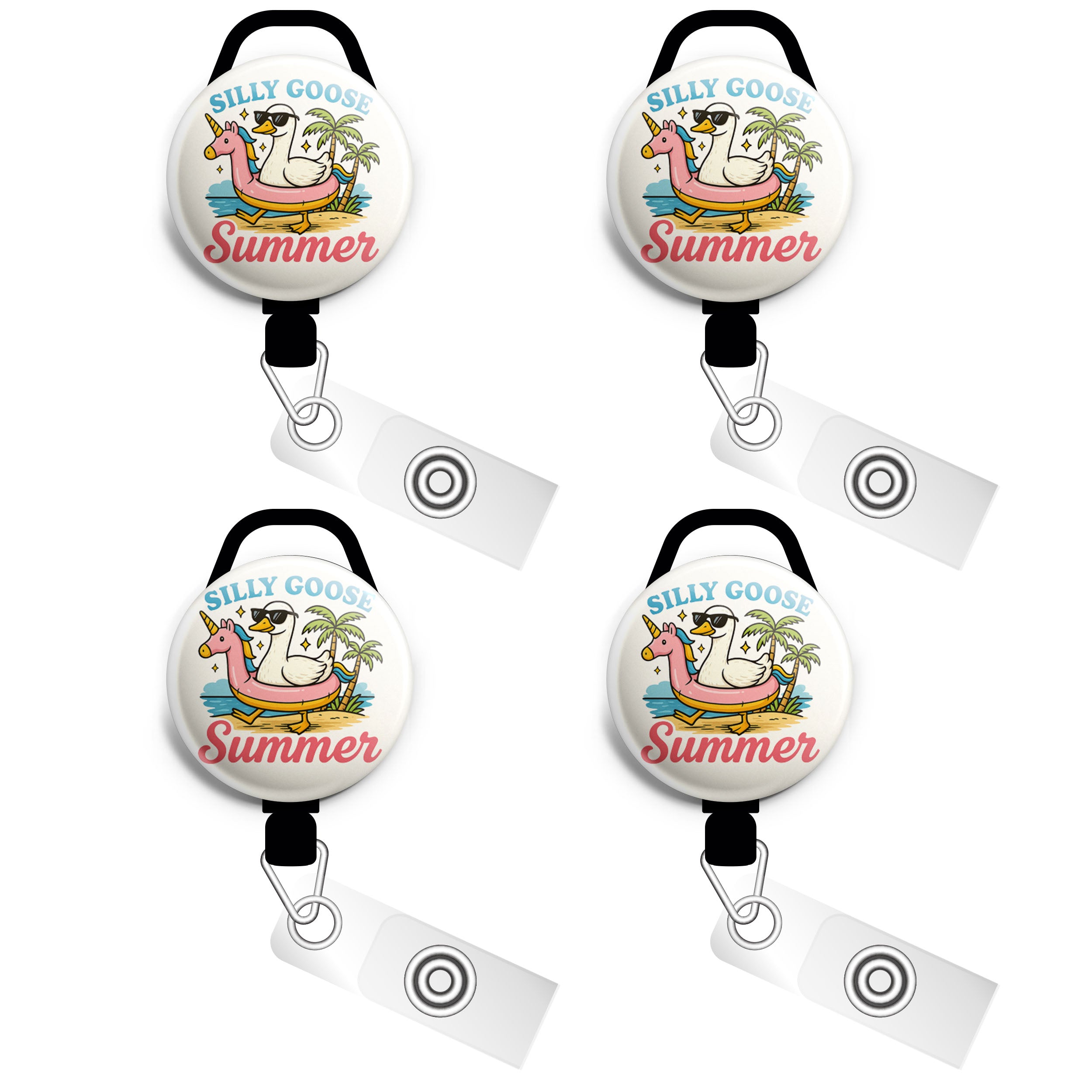 Joy & Beauty Dragonfly Swapfinity Retractable ID Badge Reel - Slide 4pk |Save 10% / Black - Topperswap