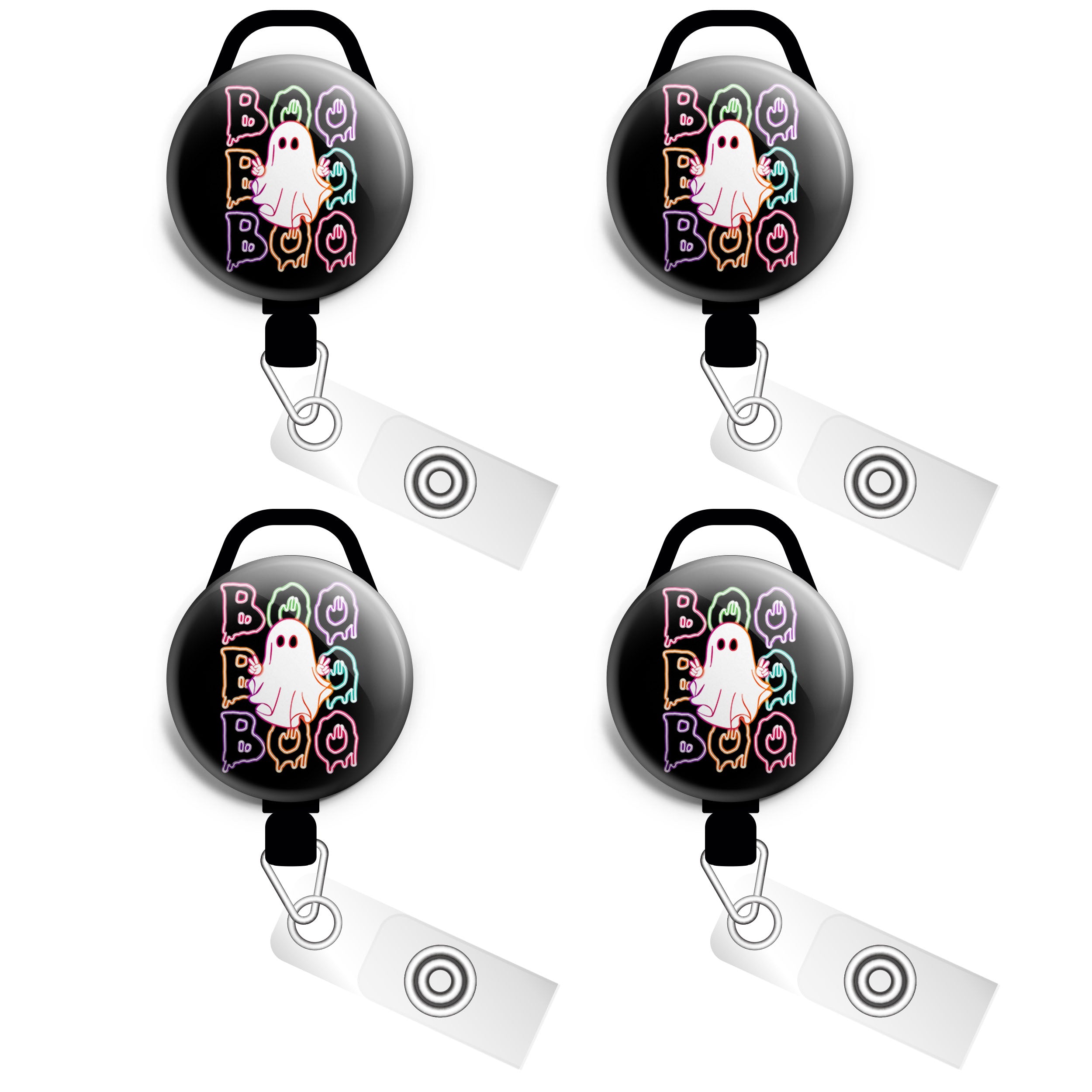 Neon Boo-tastic Ghost Swapfinity Retractable ID Badge Reel -  - Topperswap