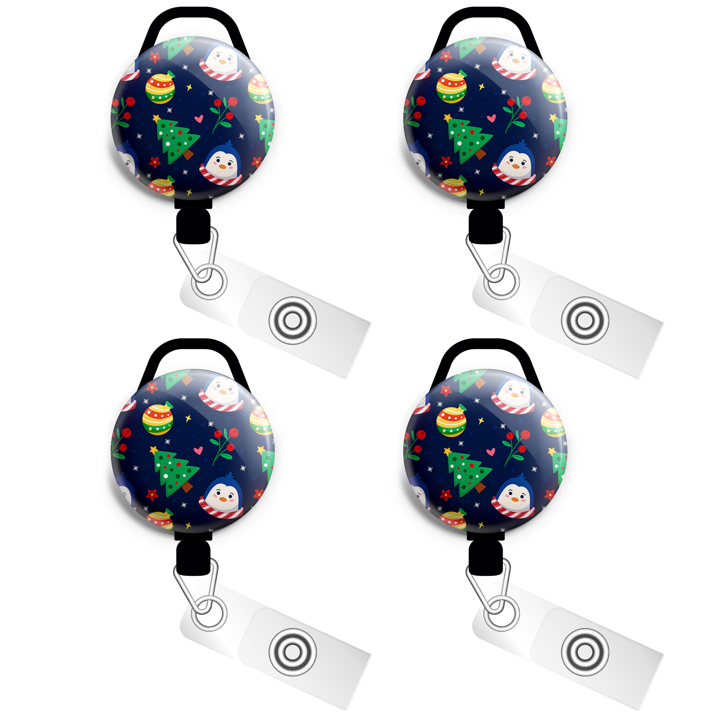 Penguin & Ornaments Pattern Swapfinity Retractable ID Badge Reel -  - Topperswap