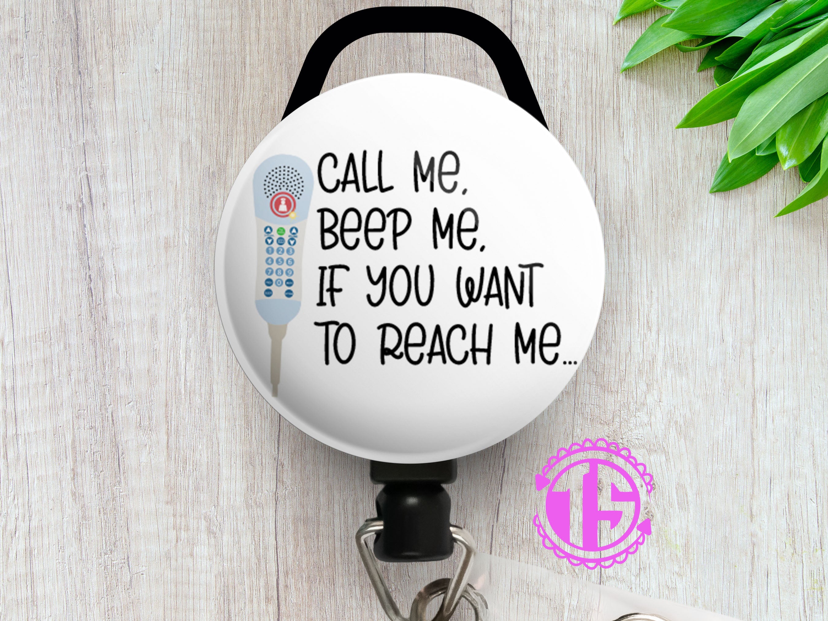 Call Me, Beep Me Swapfinity Retractable ID Badge Reel -  - Topperswap