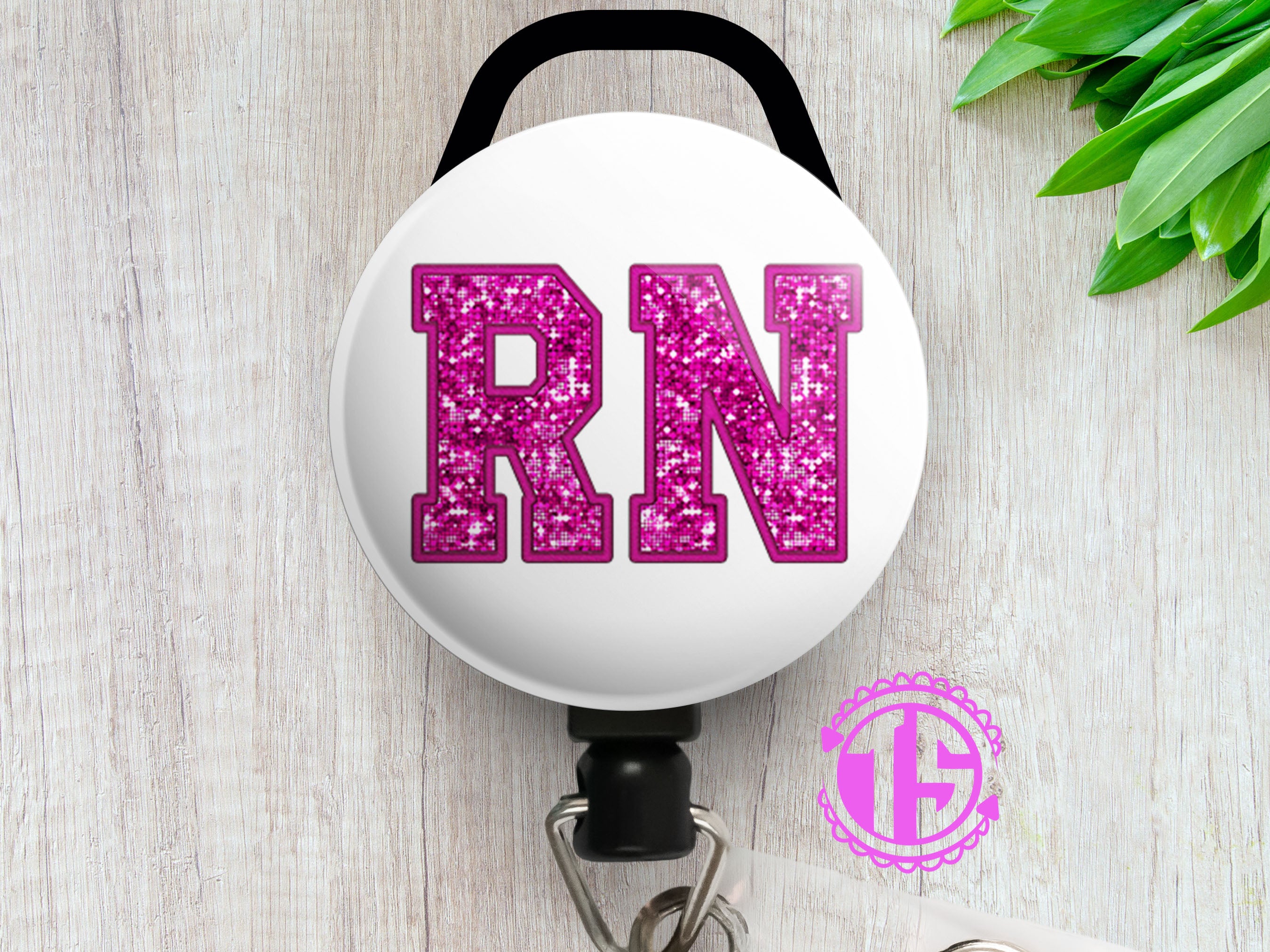 Glittering Pink RN Swapfinity Retractable ID Badge Reel -  - Topperswap