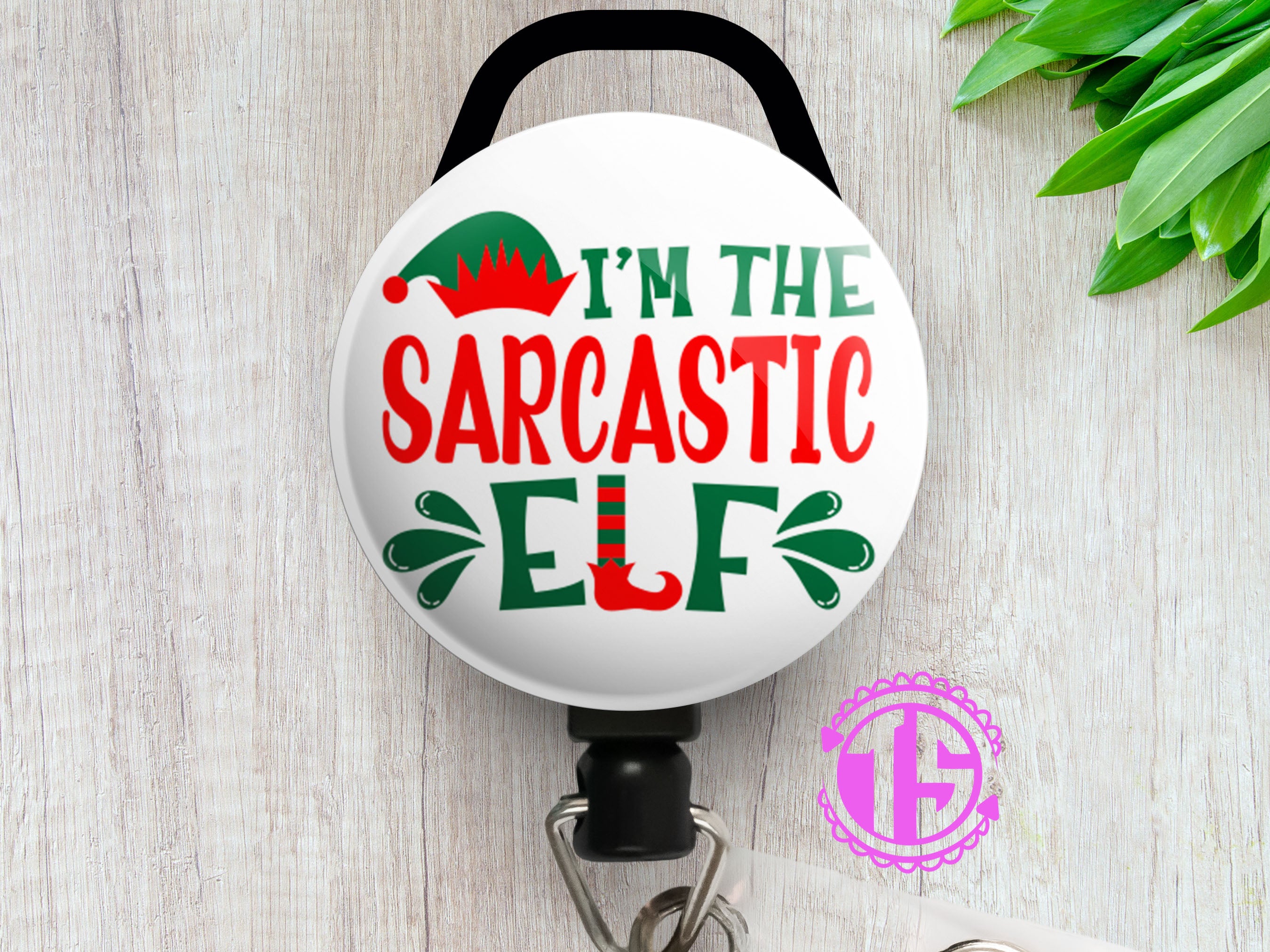 I'm The Sarcastic Elf Swapfinity Retractable ID Badge Reel -  - Topperswap