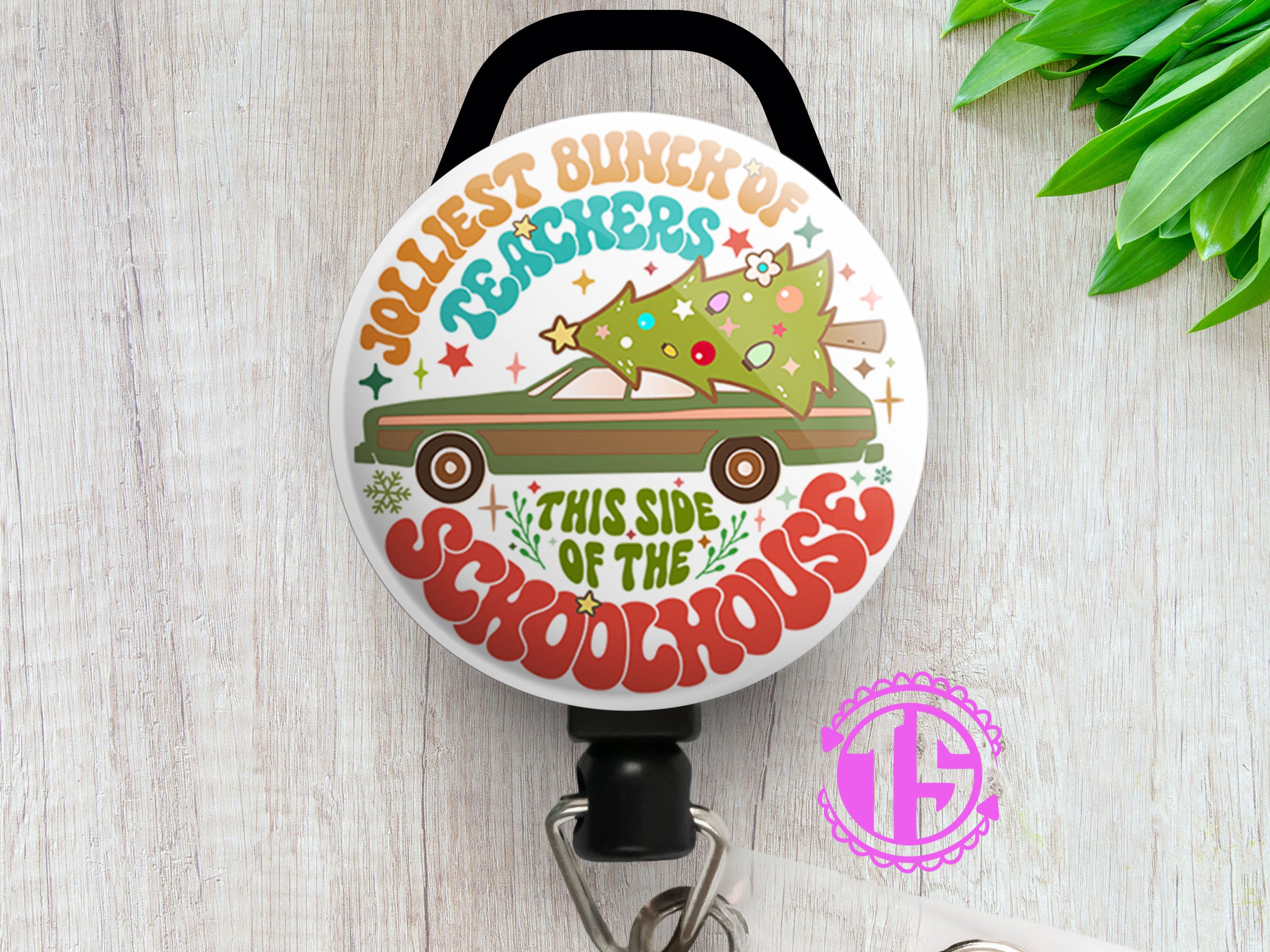 Jolliest Bunch of Teachers Swapfinity Retractable ID Badge Reel -  - Topperswap