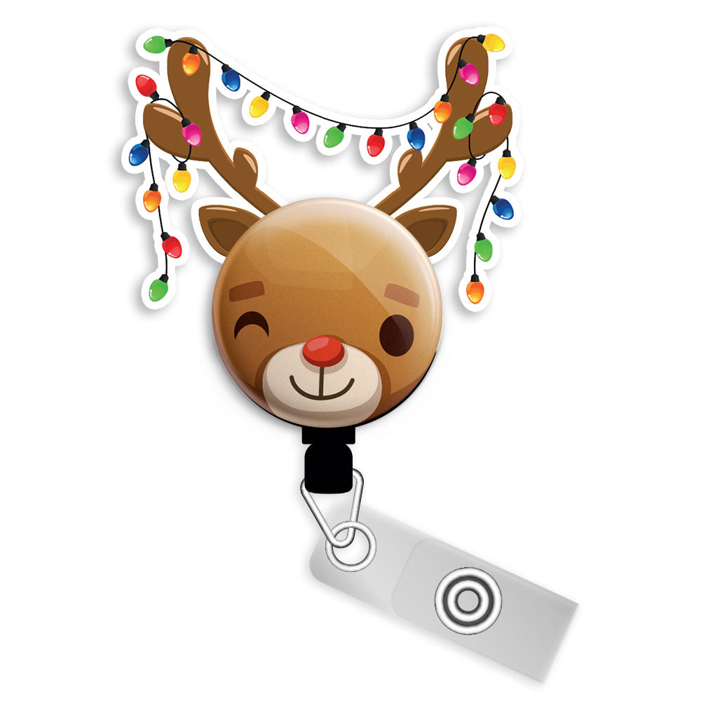 Winking Reindeer Radiance Swapfinity Retractable ID Badge Reel Bundle -  - Topperswap