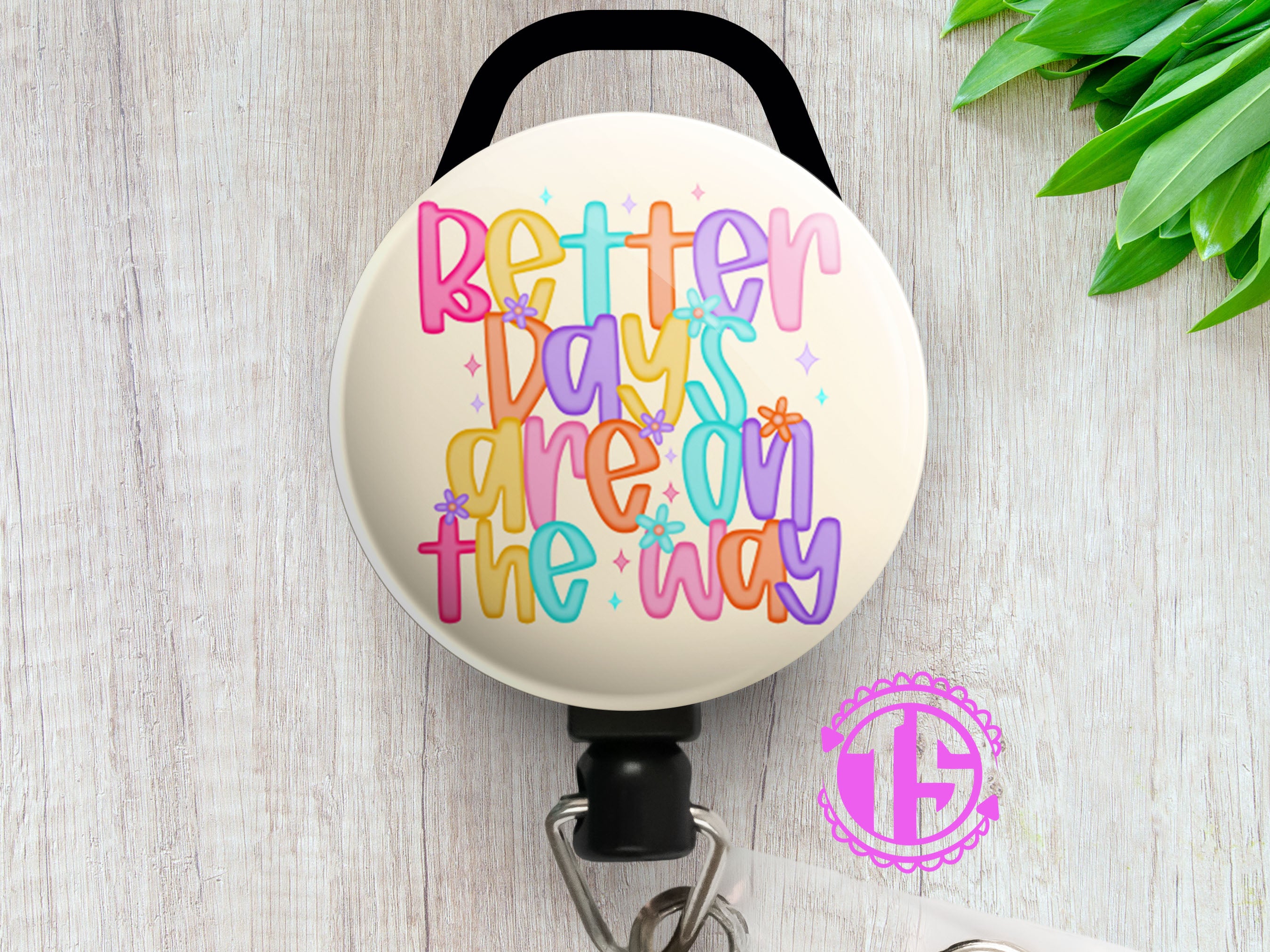 Tropical Turtle Bloom Swapfinity Retractable ID Badge Reel - - Topperswap