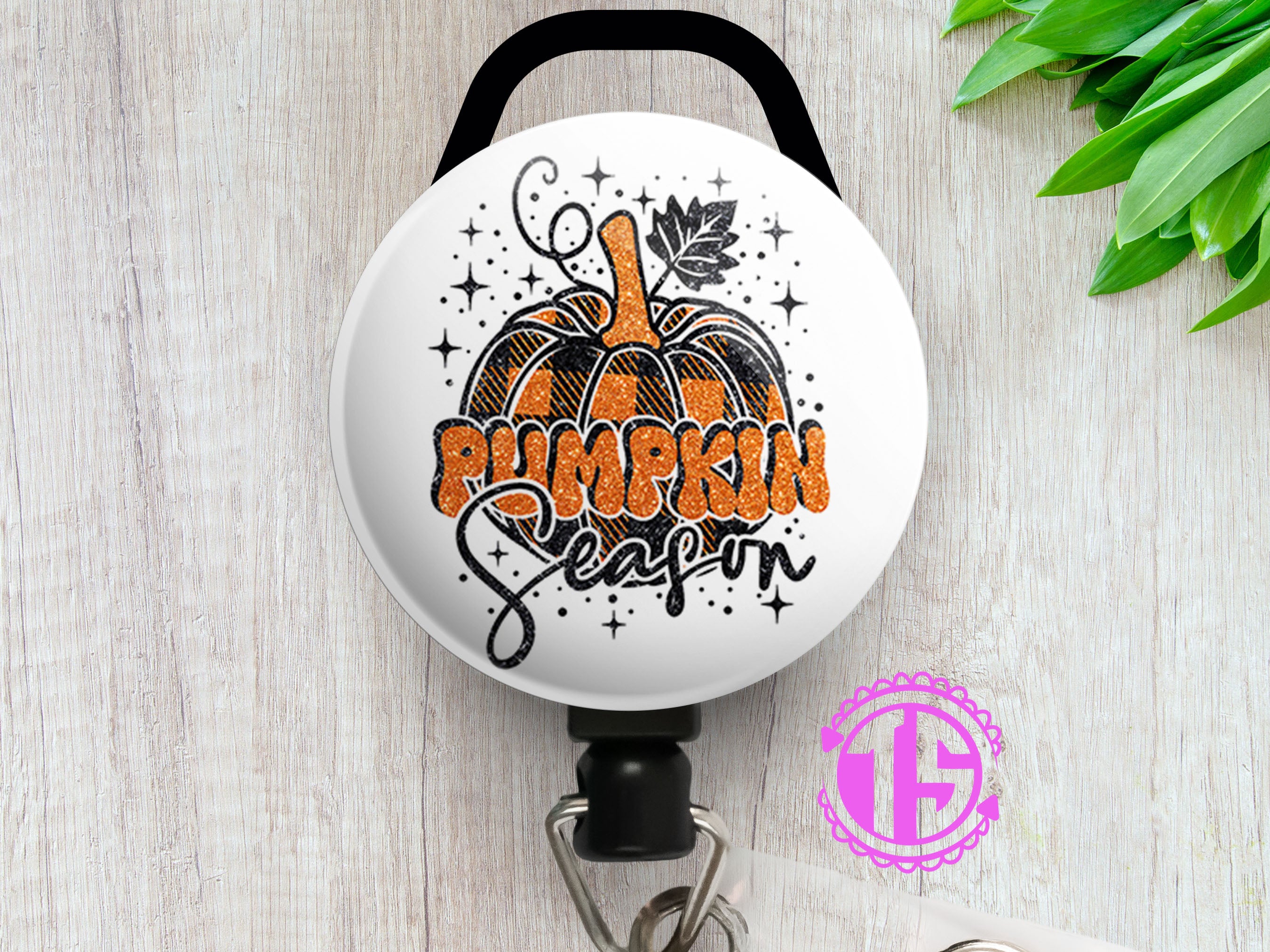 Pumpkin Season Fun Swapfinity Retractable ID Badge Reel -  - Topperswap