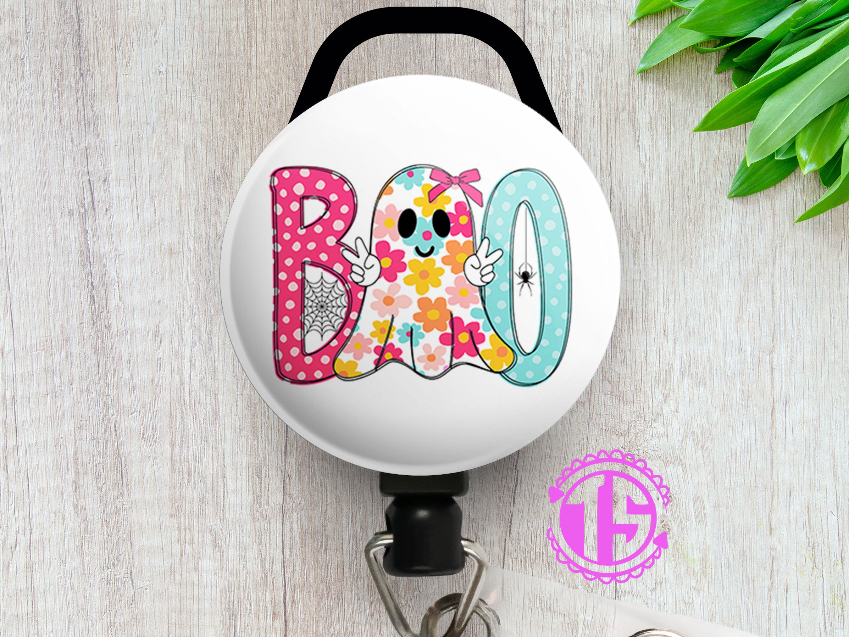 Groovy Flower Boo Swapfinity Retractable ID Badge Reel -  - Topperswap