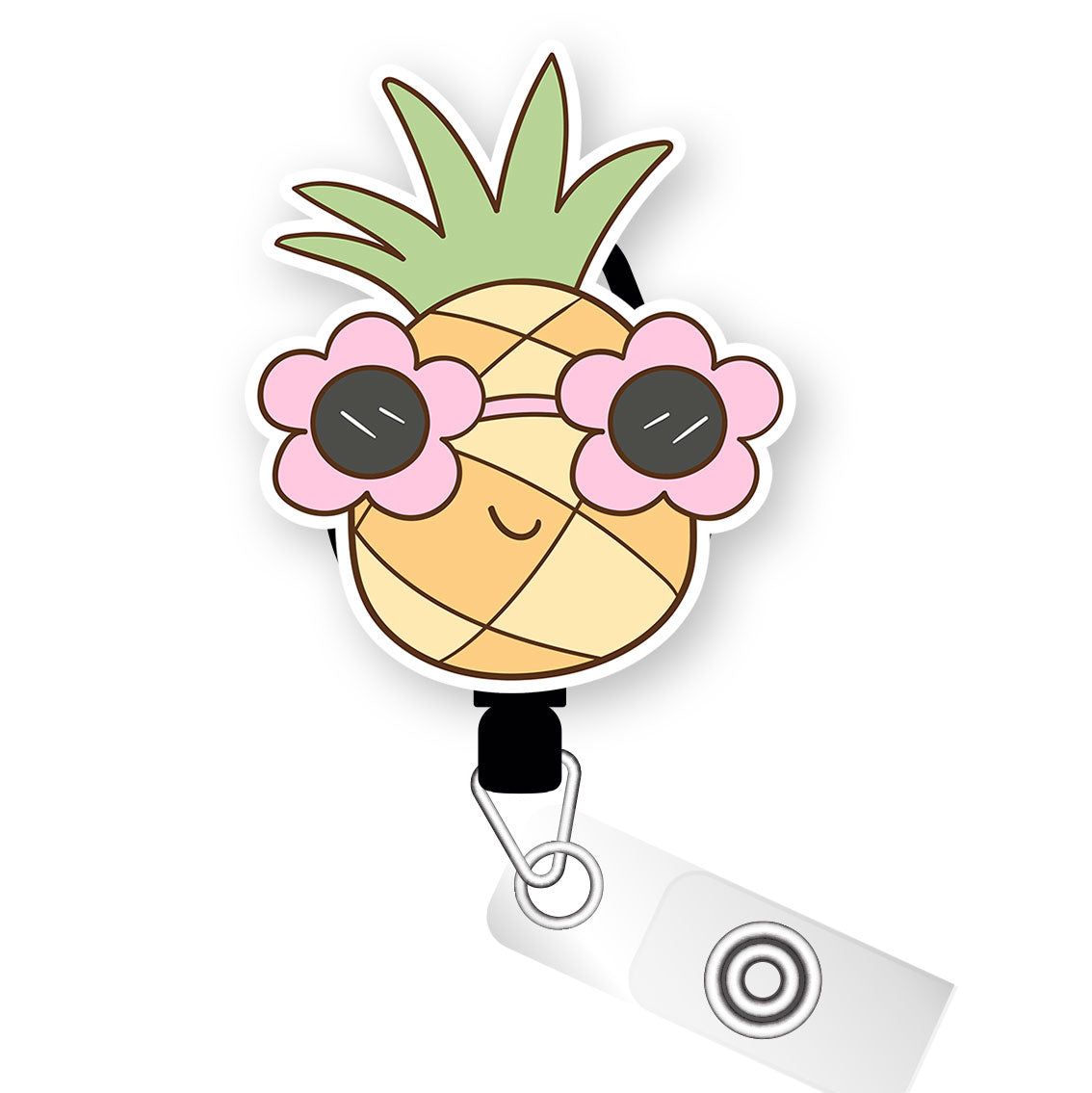 Pineapple Party Pop Topper Swapfinity Retractable ID Badge Reel - Slide Clip / Premium Matte - Topperswap