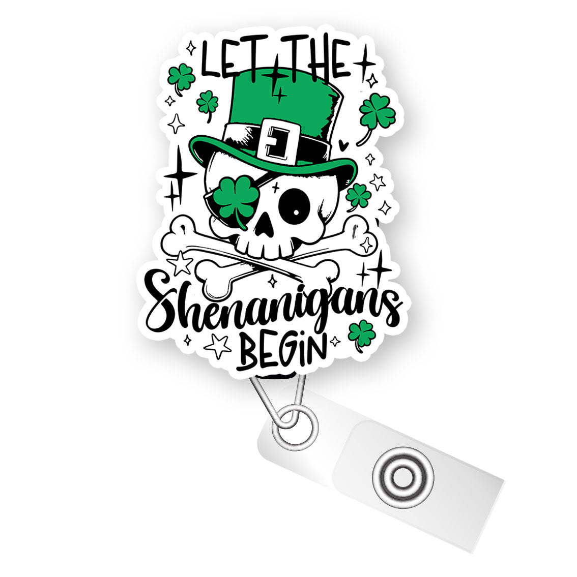 Shenanigans Skull Pop Topper Swapfinity Retractable ID Badge Reel - - Topperswap