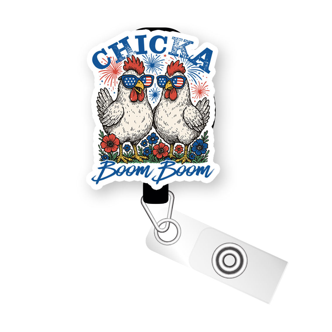 Chicka Boom Boom Pop Topper Swapfinity Retractable ID Badge Reel - - Topperswap