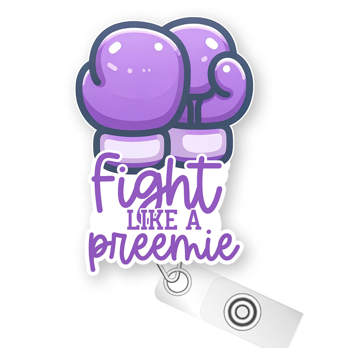 Fight Like a Preemie Pop Topper Swapfinity Retractable ID Badge Reel -  - Topperswap