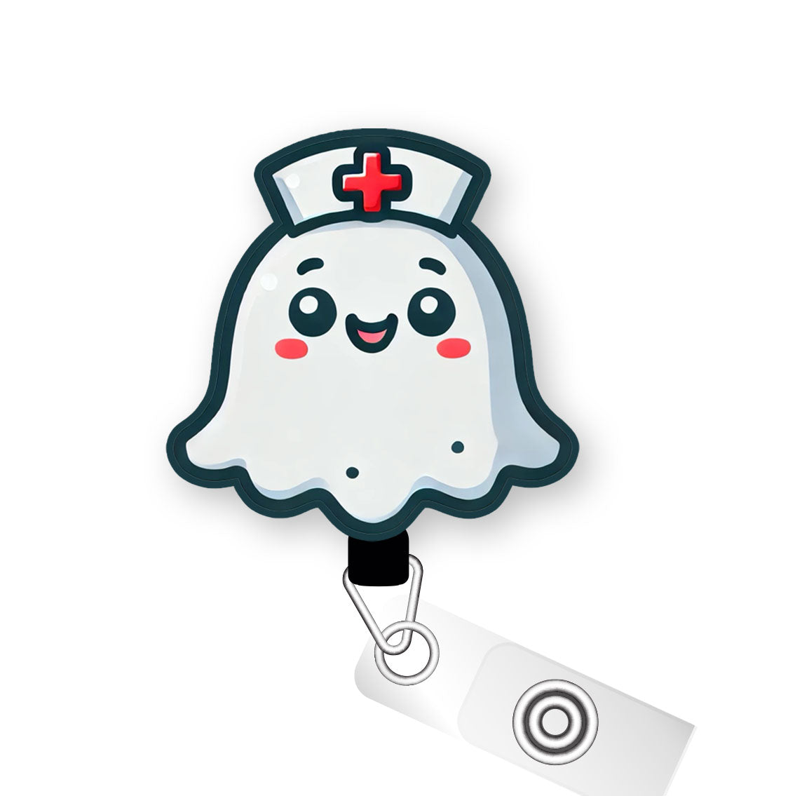 Nurse Ghost Pop Topper Swapfinity Retractable ID Badge Reel - - Topperswap