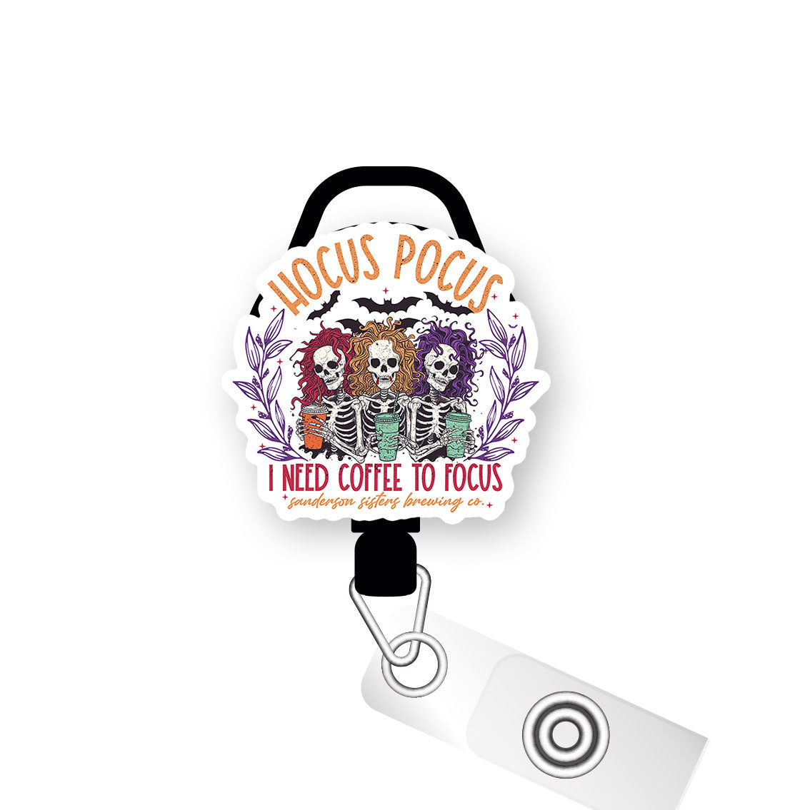 Three Coffee Sisters Pop Topper Swapfinity Retractable ID Badge Reel - Slide Clip / Premium Matte - Topperswap