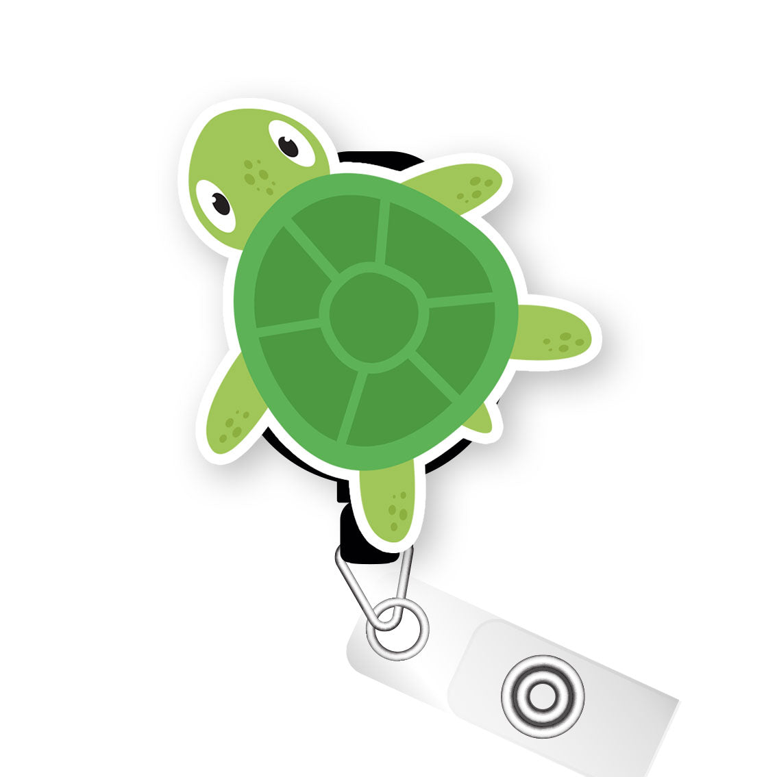 Serene Sea Turtle Pop Topper Swapfinity Retractable ID Badge Reel - Slide Clip / Premium Matte - Topperswap