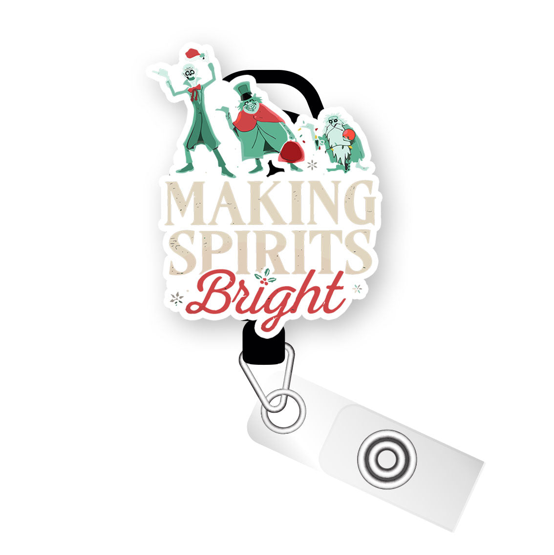 Making Spirits Bright (Light) Pop Topper Swapfinity Retractable ID Badge Reel - Slide Clip / Premium Matte - Topperswap