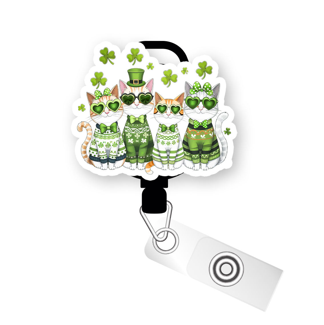 Lucky Cats Pop Topper Swapfinity Retractable ID Badge Reel - - Topperswap