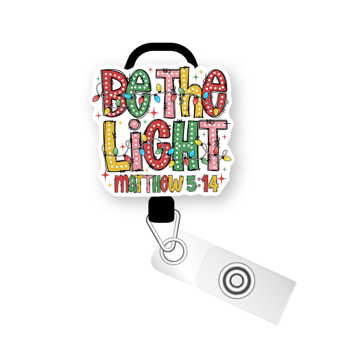 Be the Light Pop Topper Swapfinity Retractable ID Badge Reel - Slide Clip / Premium Matte - Topperswap