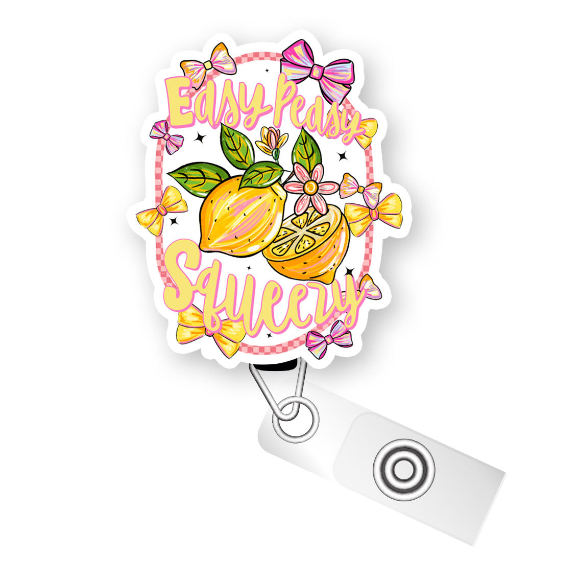 Easy Peasy Squeezy Pop Topper Swapfinity Retractable ID Badge Reel - - Topperswap