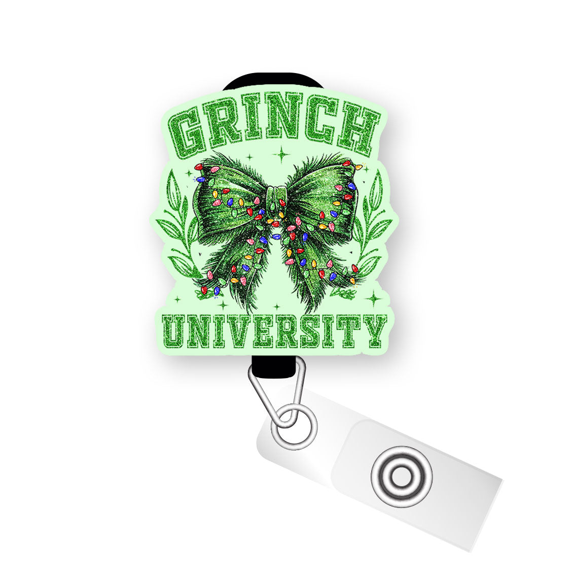 Grinch University Pop Topper Swapfinity Retractable ID Badge Reel - Slide Clip / Premium Matte - Topperswap