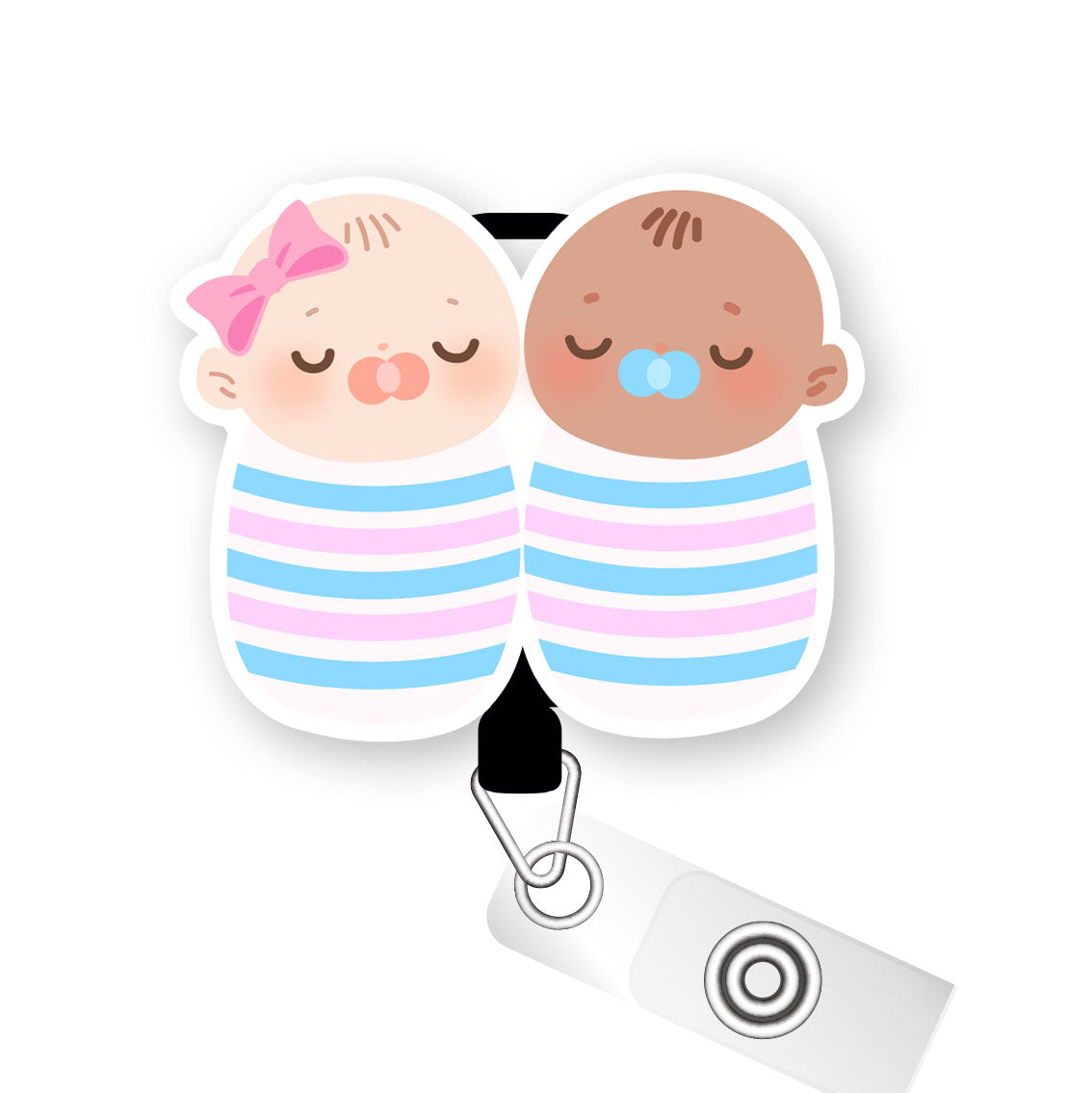 Swaddle Babies 2 Pop Topper Swapfinity Retractable ID Badge Reel - Slide Clip / Premium Matte - Topperswap