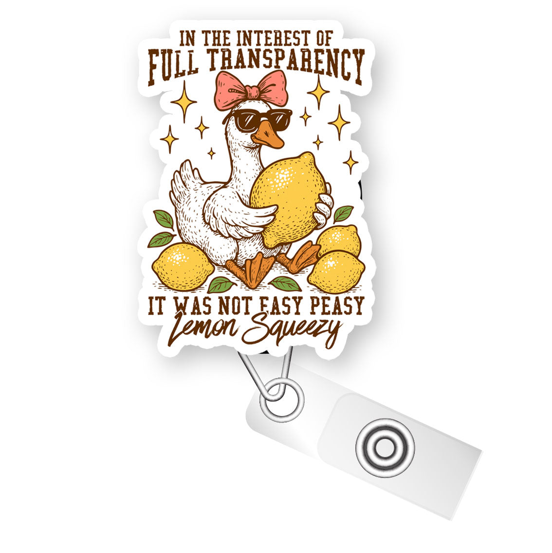 Not Easy Peasy Pop Topper Swapfinity Retractable ID Badge Reel - - Topperswap