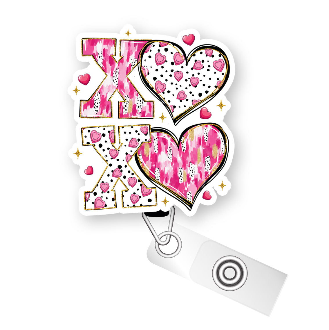 XO Doodles Pop Topper Swapfinity Retractable ID Badge Reel