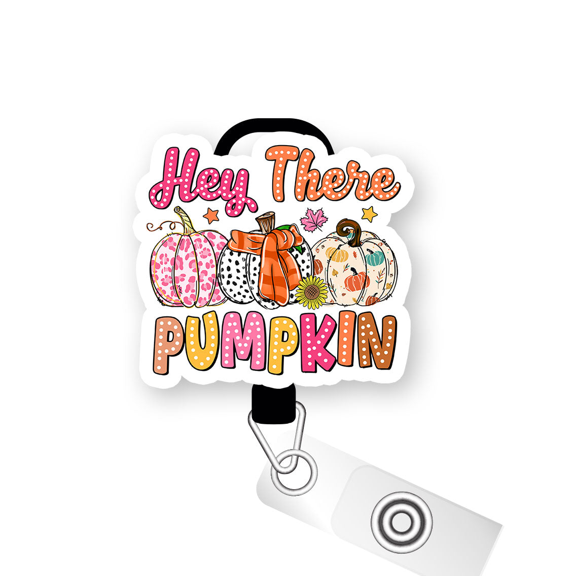 Pumpkin Greetings Pop Topper Swapfinity Retractable ID Badge Reel - Slide Clip / Premium Matte - Topperswap