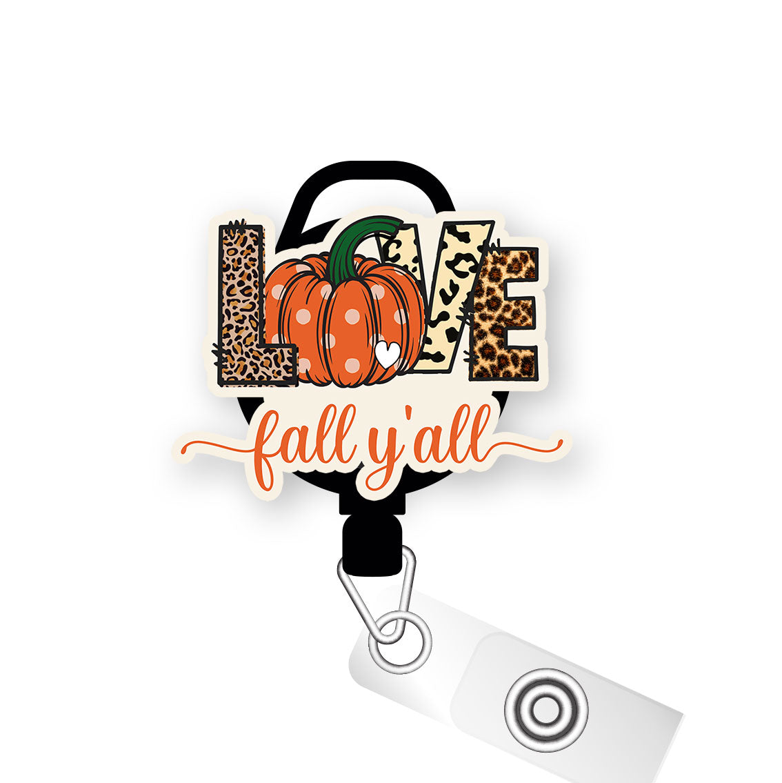 Love Fall Y'all Pop Topper Swapfinity Retractable ID Badge Reel - Slide Clip / Premium Matte - Topperswap