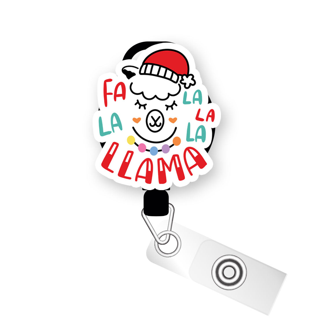 Fa La La Llama Joy Pop Topper Swapfinity Retractable ID Badge Reel - Slide Clip / Premium Matte - Topperswap