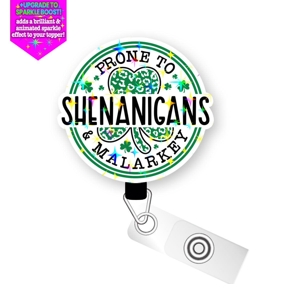 Prone to Shenanigans Pop Topper Swapfinity Retractable ID Badge Reel - - Topperswap