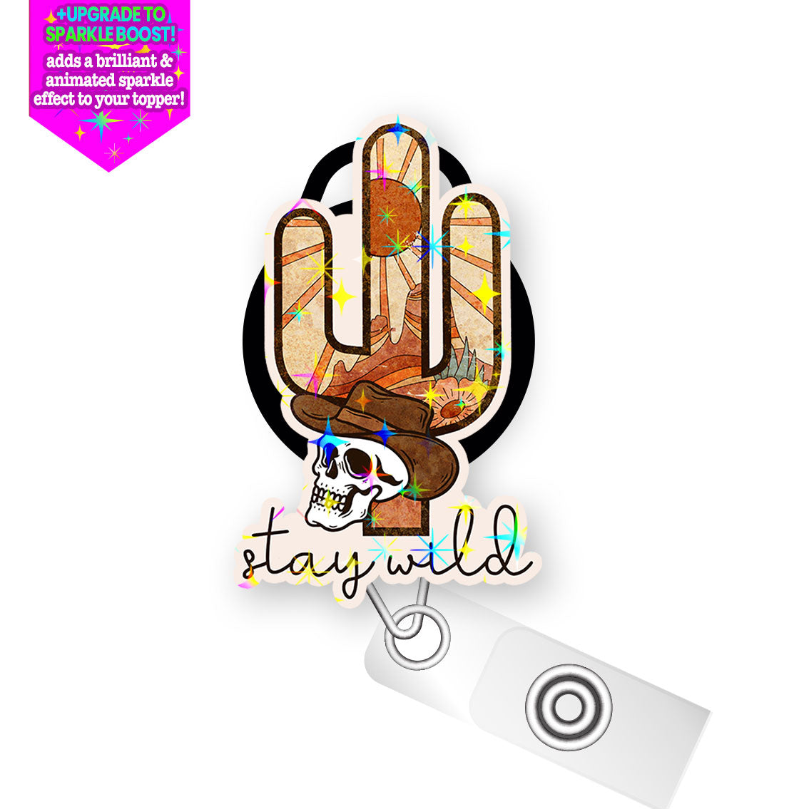 Stay Wild Pop Topper Swapfinity Retractable ID Badge Reel -  - Topperswap