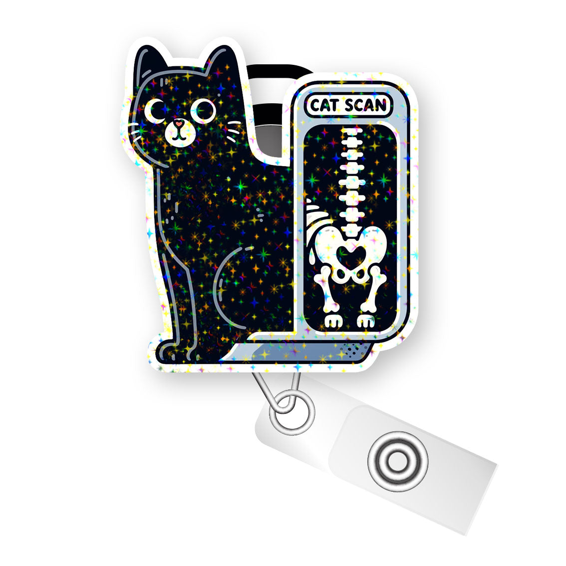 Cat Scan Pop Topper Swapfinity Retractable ID Badge Reel - Slide Clip / Flex - Matte - Topperswap