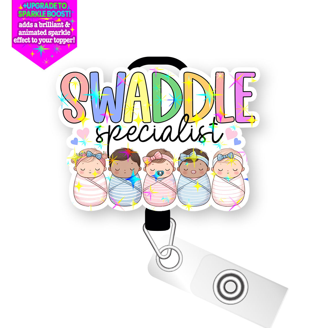 Swaddle Specialist Pop Topper Swapfinity Retractable ID Badge Reel -  - Topperswap