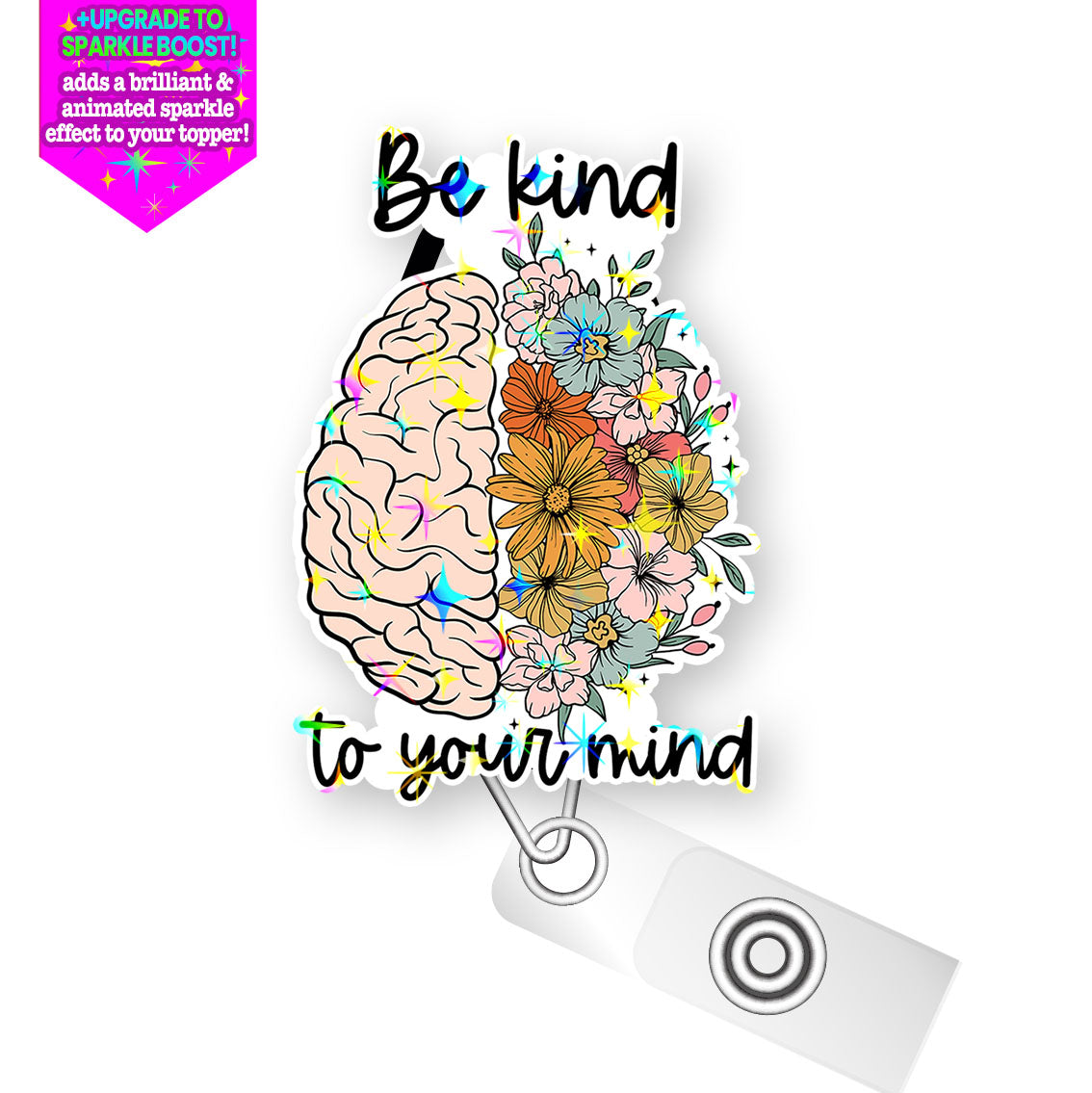 Be Kind to Your Mind Pop Topper Swapfinity Retractable ID Badge Reel -  - Topperswap