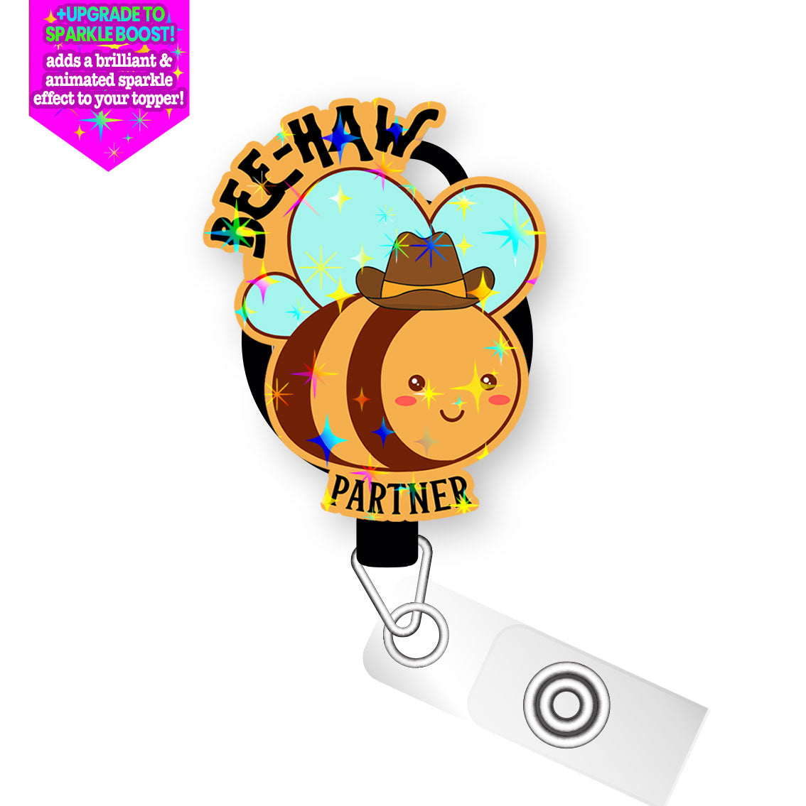 Bee-Haw Partner Pop Topper Swapfinity Retractable ID Badge Reel -  - Topperswap