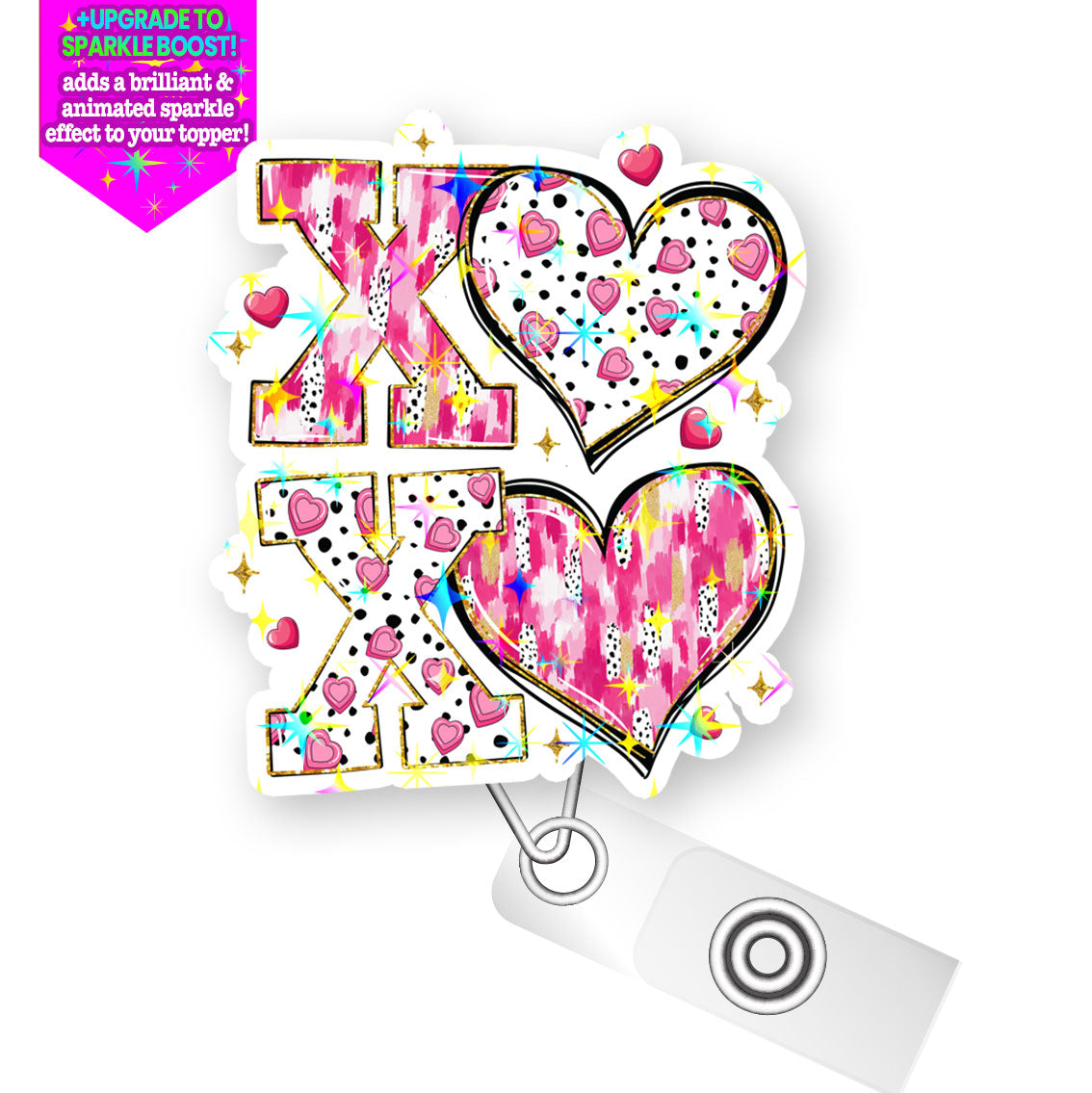 XO Doodles Pop Topper Swapfinity Retractable ID Badge Reel