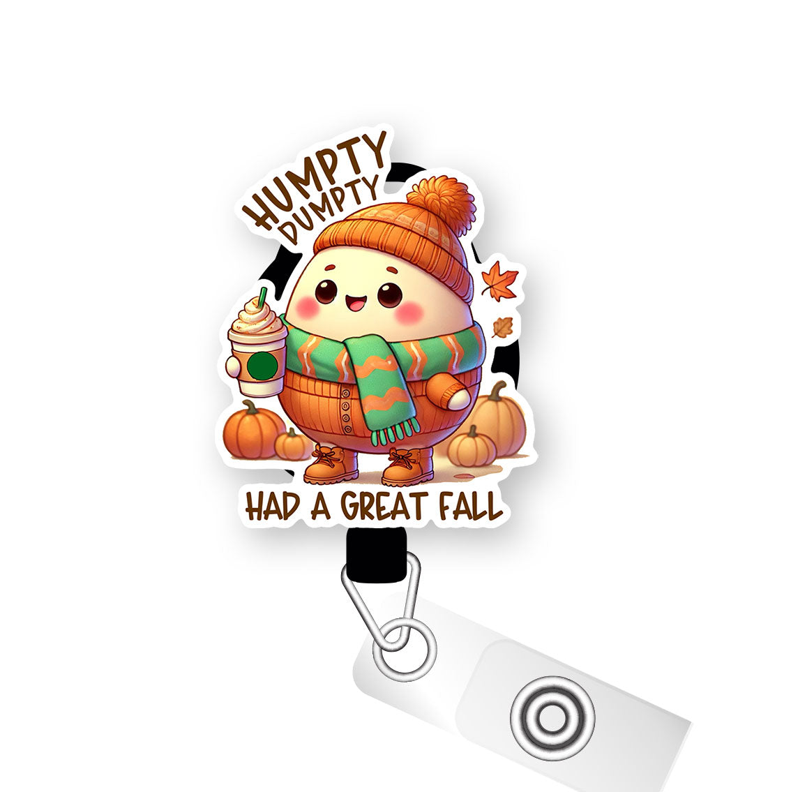 Humpty's Great Fall Pop Topper Swapfinity Retractable ID Badge Reel - Slide Clip / Premium Matte - Topperswap