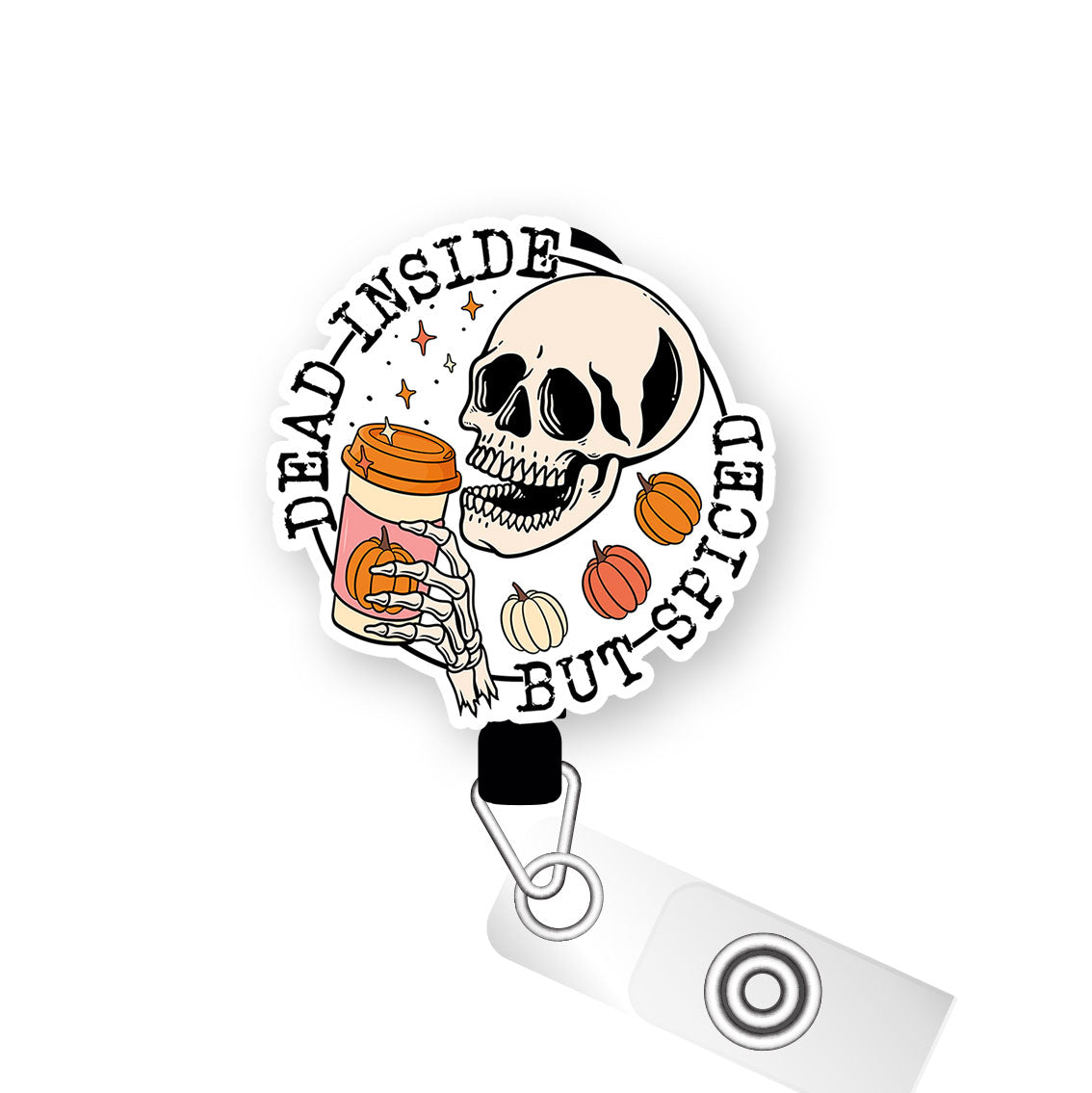 Dead Inside Pop Topper Swapfinity Retractable ID Badge Reel - Slide Clip / Premium Matte - Topperswap