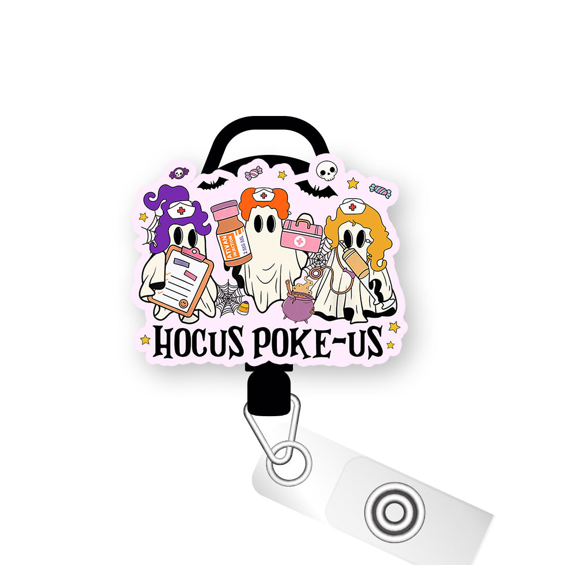 Hocus Poke-Us Pop Topper Swapfinity Retractable ID Badge Reel - Slide Clip / Premium Matte - Topperswap