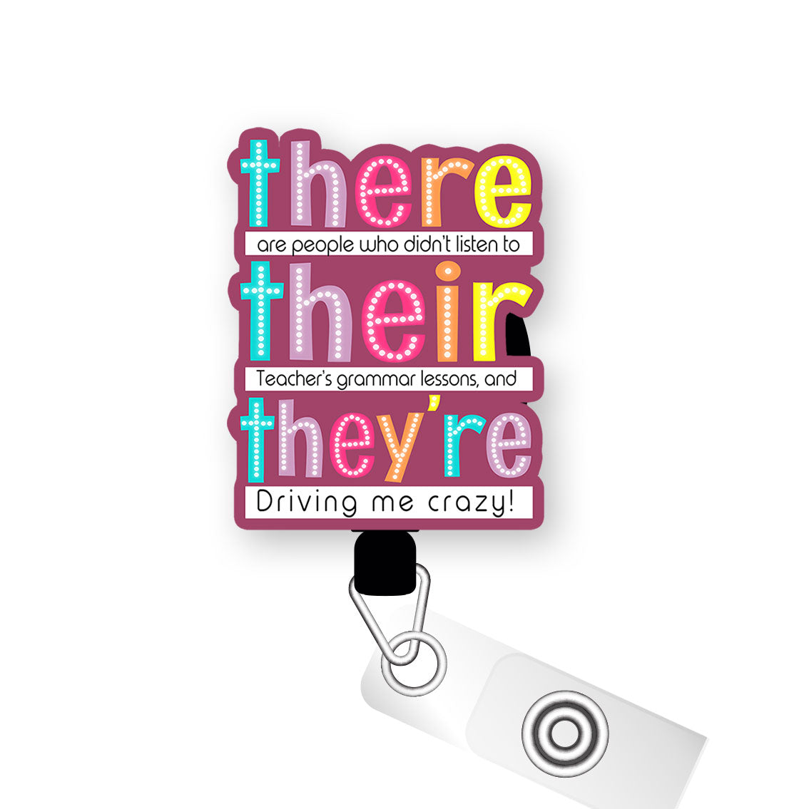 Grammar Guru Pop Topper Swapfinity Retractable ID Badge Reel - Slide Clip / Premium Matte - Topperswap